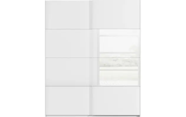 Goossens kledingkast finca combi glans mat glas wit hoogwaardig meubelplaat - 8244411-{merk}-finca-combi-sts-wit-schuifdeuren-01